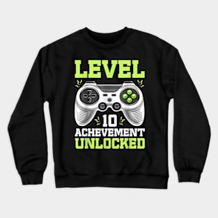 Twelve 10yr BDay Son Boy Gamer 10th 10 Years Old Birthday Crewneck Sweatshirt